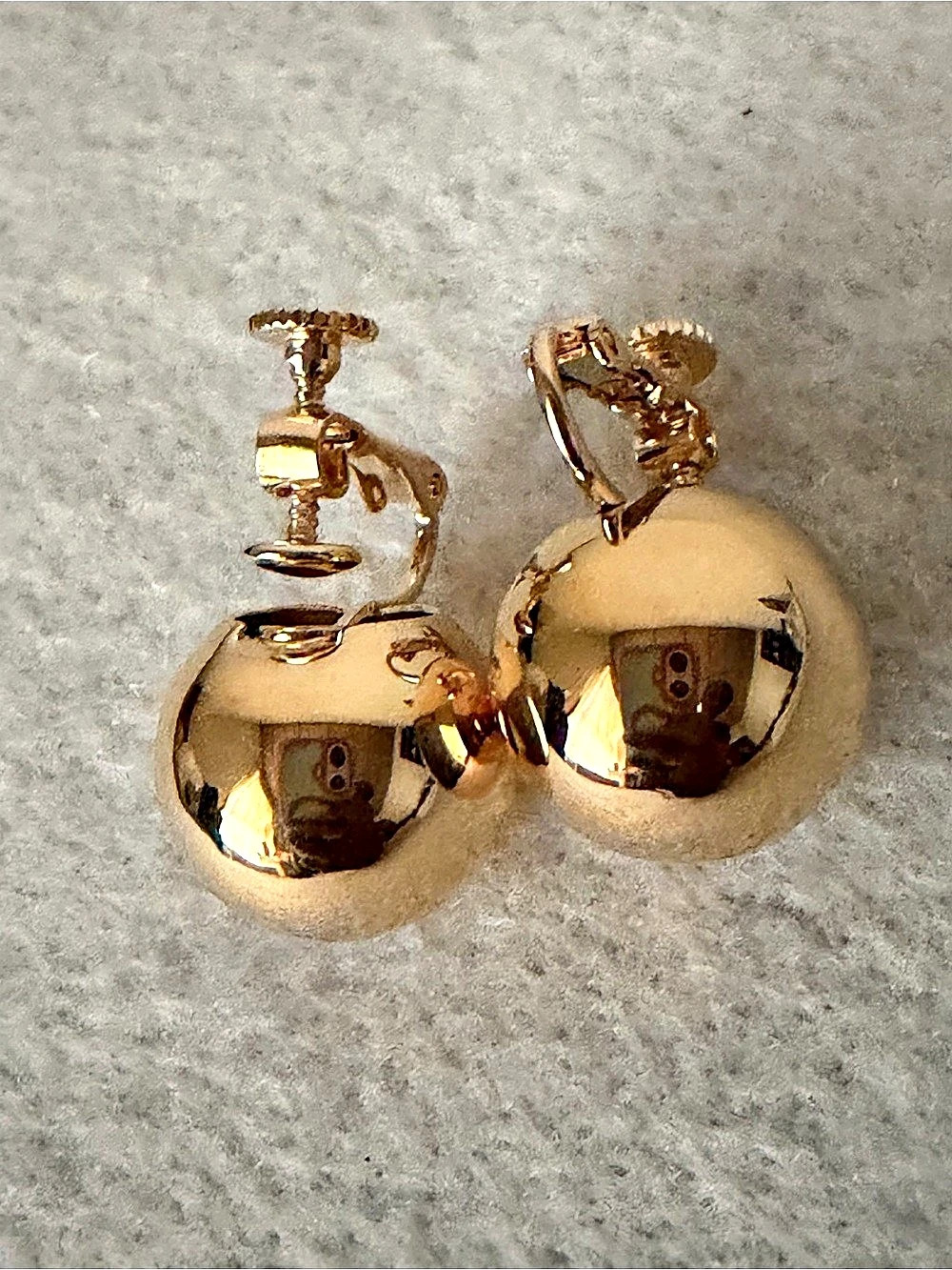 Napier Vintage Gold Tone Ball Screw Back Earrings